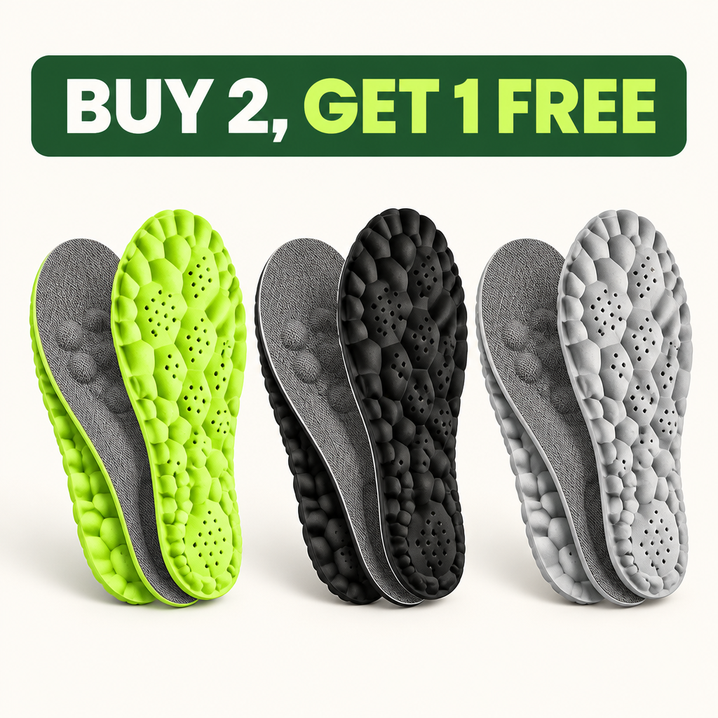 CloudStep insoles in green, black and grey, Buy 2 Get 1 Free